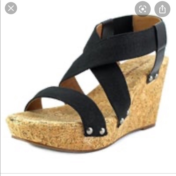 Lucky Brand Shoes - NEW Lucky Brand | Marla Cork Wedge Black Sandal